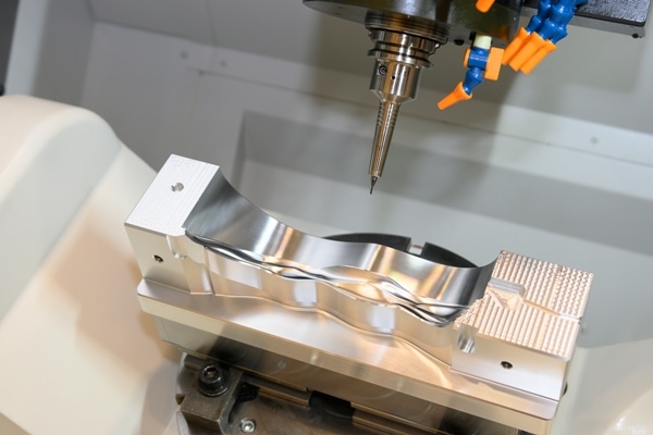 1730379319 A 5 axis CNC milling machine cutting automotive mold parts with solid ball endmill tools